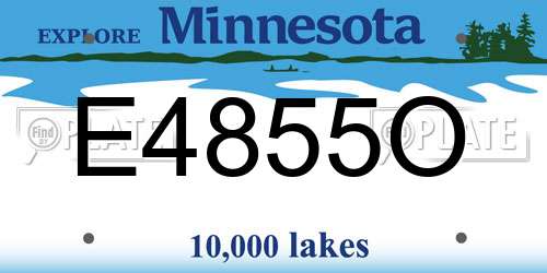 E4855O Minnesota License Plate