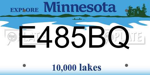 E485BQ Minnesota License Plate