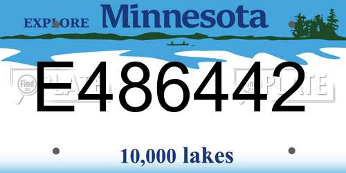 E486442 Minnesota License Plate