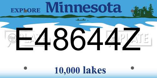 E48644Z Minnesota License Plate