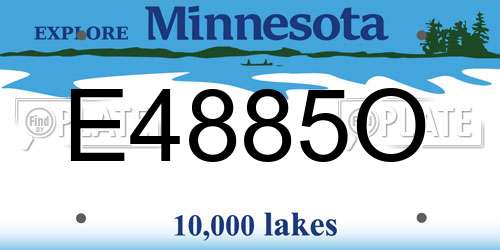 E4885O Minnesota License Plate