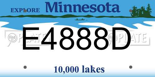 E4888D Minnesota License Plate