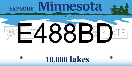 E488BD Minnesota License Plate