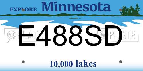 E488SD Minnesota License Plate