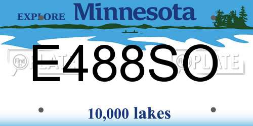 E488SO Minnesota License Plate