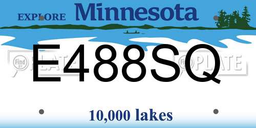 E488SQ Minnesota License Plate