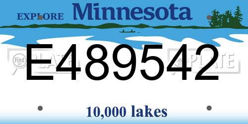 E489542 Minnesota License Plate