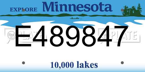 E489847 Minnesota License Plate