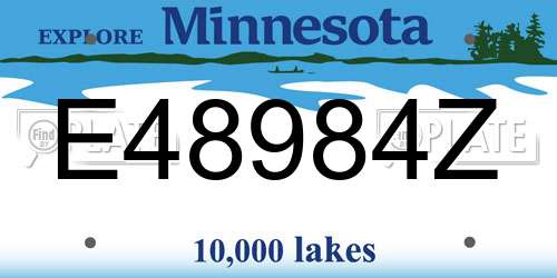 E48984Z Minnesota License Plate