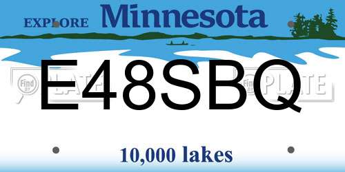 E48SBQ Minnesota License Plate