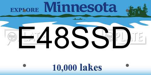 E48SSD Minnesota License Plate