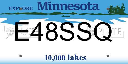 E48SSQ Minnesota License Plate