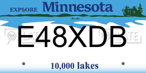 E48XDB Minnesota License Plate