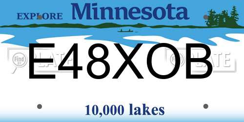 E48XOB Minnesota License Plate