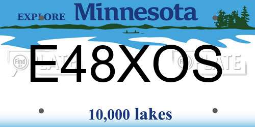 E48XOS Minnesota License Plate