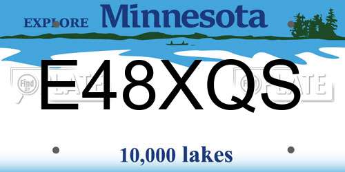 E48XQS Minnesota License Plate