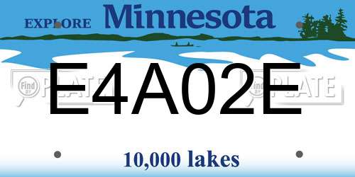 E4A02E Minnesota License Plate
