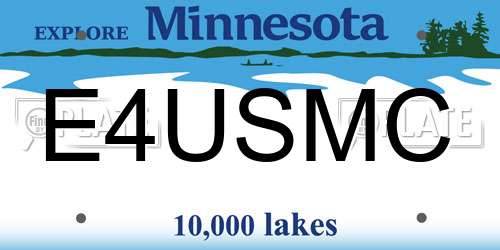 E4USMC Minnesota License Plate
