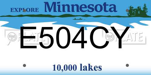 E504CY Minnesota License Plate