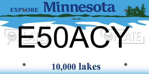 E50ACY Minnesota License Plate
