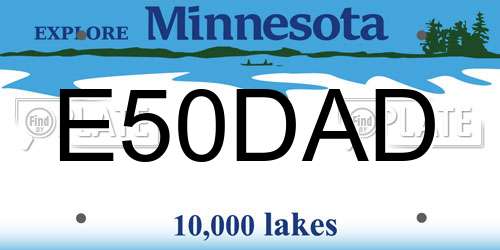 E50DAD Minnesota License Plate