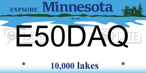 E50DAQ Minnesota License Plate