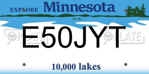 E50JYT Minnesota License Plate