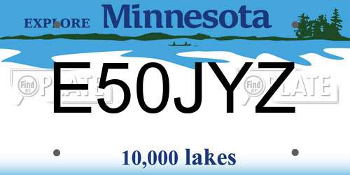 E50JYZ Minnesota License Plate