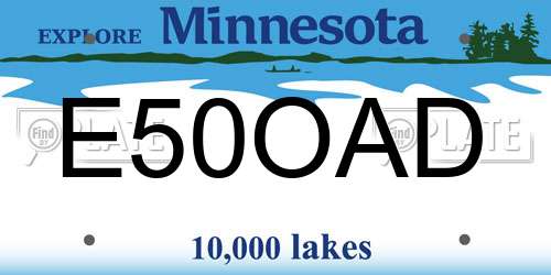 E50OAD Minnesota License Plate