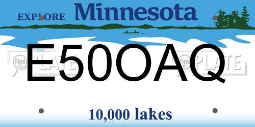 E50OAQ Minnesota License Plate