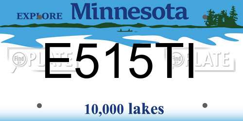 E515TI Minnesota License Plate