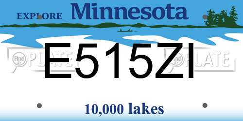 E515ZI Minnesota License Plate
