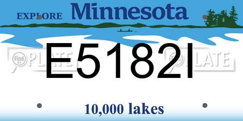 E5182I Minnesota License Plate