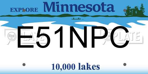 E51NPC Minnesota License Plate