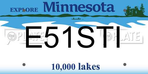 E51STI Minnesota License Plate