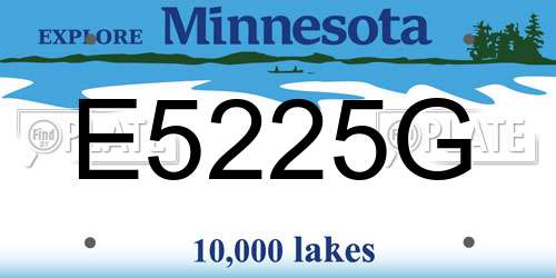 E5225G Minnesota License Plate