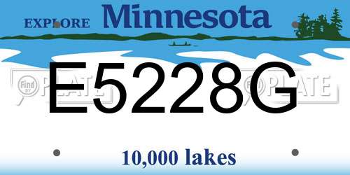 E5228G Minnesota License Plate