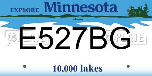 E527BG Minnesota License Plate