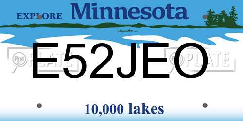 E52JEO Minnesota License Plate