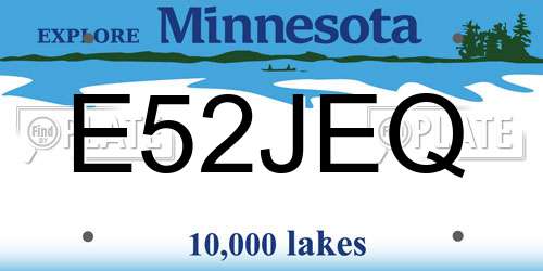 E52JEQ Minnesota License Plate