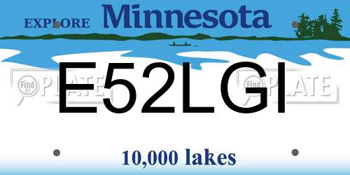 E52LGI Minnesota License Plate