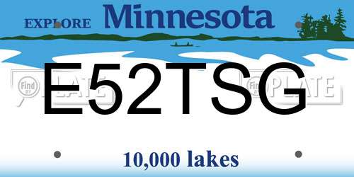 E52TSG Minnesota License Plate