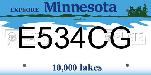 E534CG Minnesota License Plate