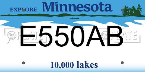 E550AB Minnesota License Plate