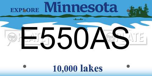 E550AS Minnesota License Plate