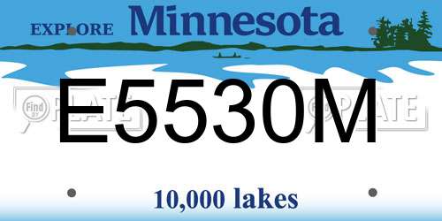 E5530M Minnesota License Plate