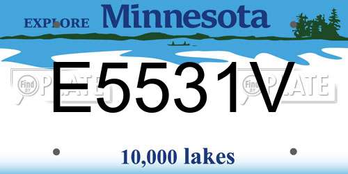 E5531V Minnesota License Plate