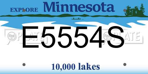 E5554S Minnesota License Plate