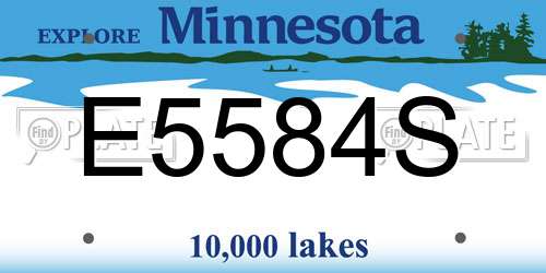 E5584S Minnesota License Plate