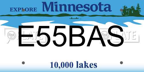E55BAS Minnesota License Plate